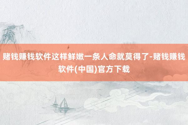 赌钱赚钱软件这样鲜嫩一条人命就莫得了-赌钱赚钱软件(中国)官方下载