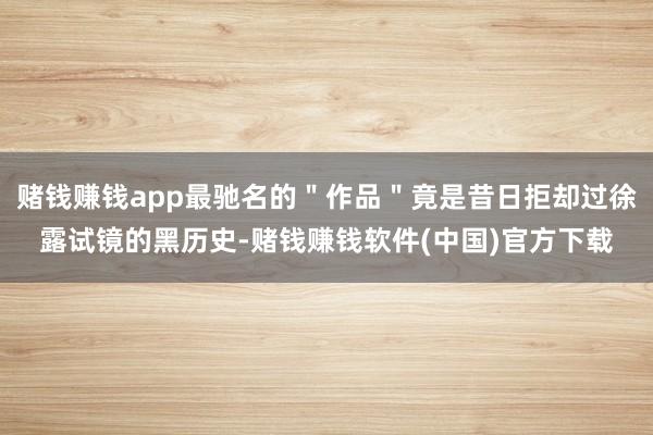 赌钱赚钱app最驰名的＂作品＂竟是昔日拒却过徐露试镜的黑历史-赌钱赚钱软件(中国)官方下载