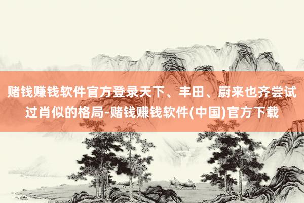 赌钱赚钱软件官方登录天下、丰田、蔚来也齐尝试过肖似的格局-赌钱赚钱软件(中国)官方下载